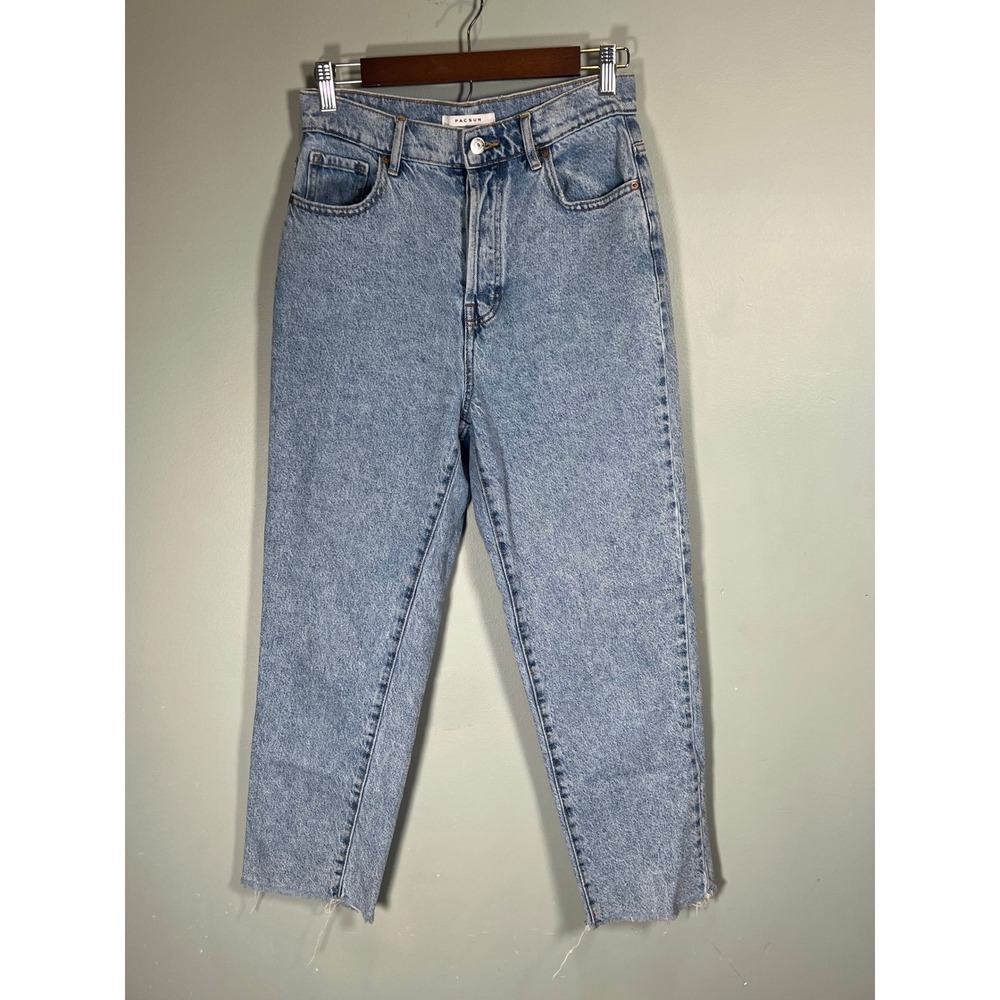 PacSun High Rise Straight Jeans Button Fly Womens 27 Blue Denim 100% Cotton